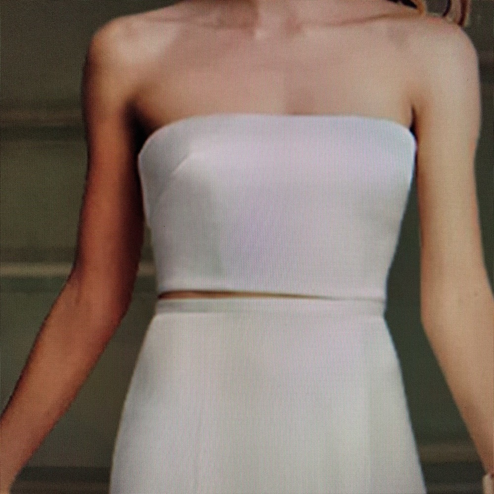 Square neck strapless separate, satin bridal top